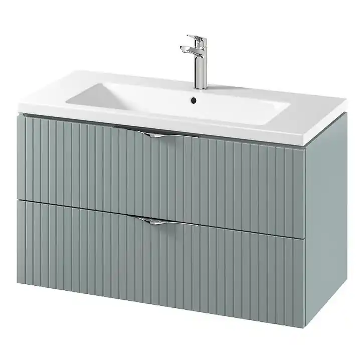 Cersanit S801-546 - Závěsná koupelnová skříňka s umyvadlem TIRSO 100x60x45 cm mintová Top Prodej