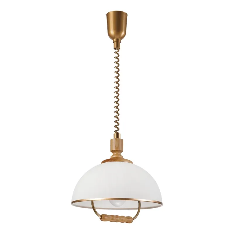Super Cena Stahovací lustr RAMONA 1xE27/60W/230V hnědá/bílá/dub