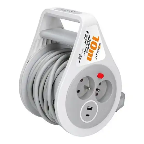 Tovární Cena Prodlužovací kabel na bubnu 2Z + USB A+C 10 m
