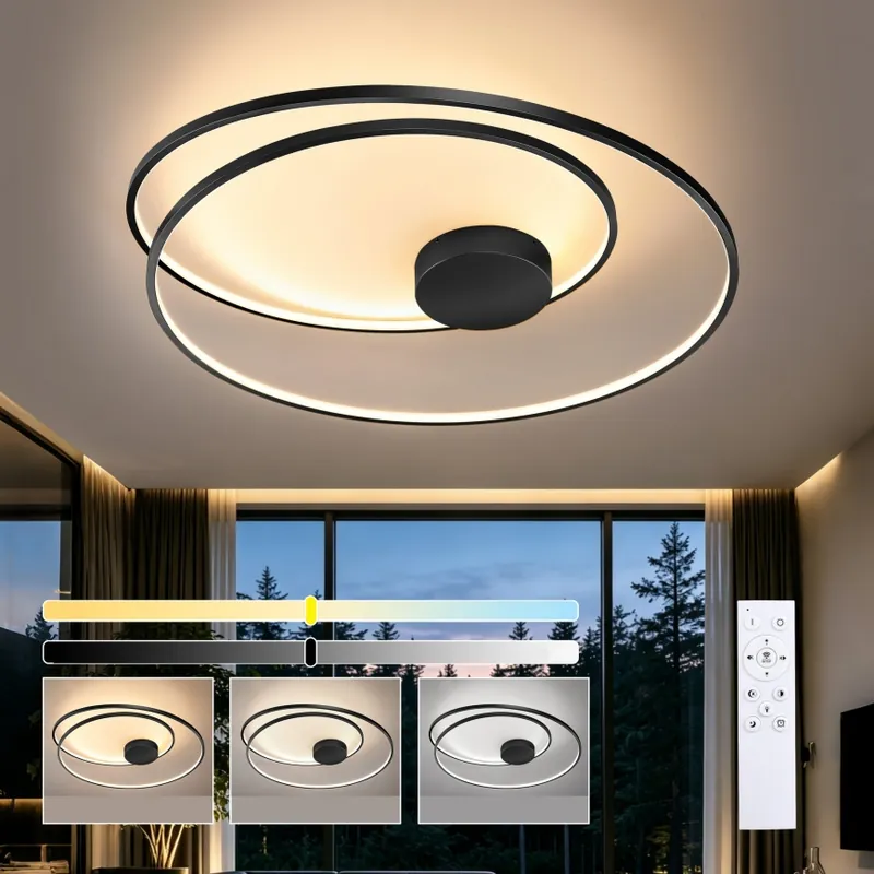 Akční Cena Brilagi - LED Stmívatelné stropní svítidlo TWISTER LED/105W/230V 3000-6000K pr. 100 cm černá + dálkové ovládání