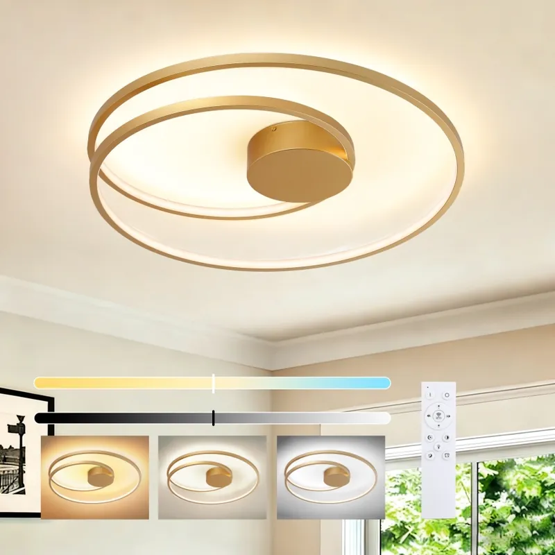 Výhodná Nabídka Brilagi - LED Stmívatelné stropní svítidlo TWISTER LED/75W/230V 3000-6000K pr. 70 cm zlatá + dálkové ovládání