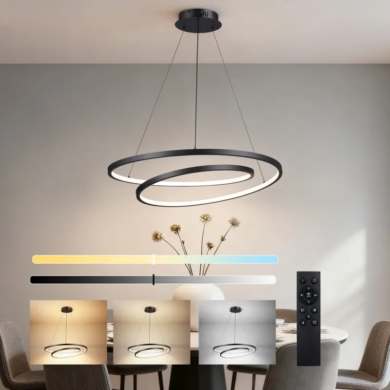 Brilagi - LED Stmívatelný lustr na lanku TWISTER LED/75W/230V 3000-6000K pr. 70 cm černá + dálkové ovládání Ihned K Objednání