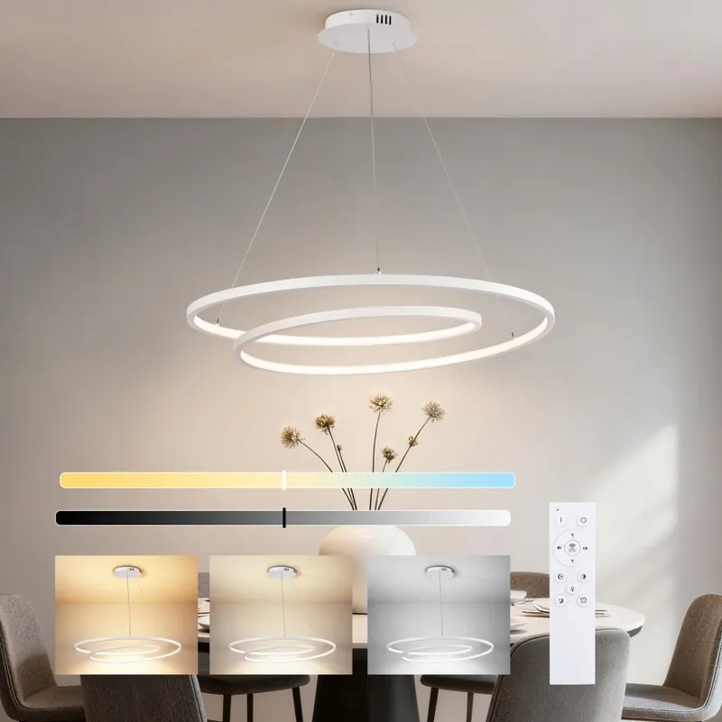 Akční Nabídka Brilagi - LED Stmívatelný lustr na lanku TWISTER LED/105W/230V 3000-6000K pr. 100 cm bílá + dálkové ovládání