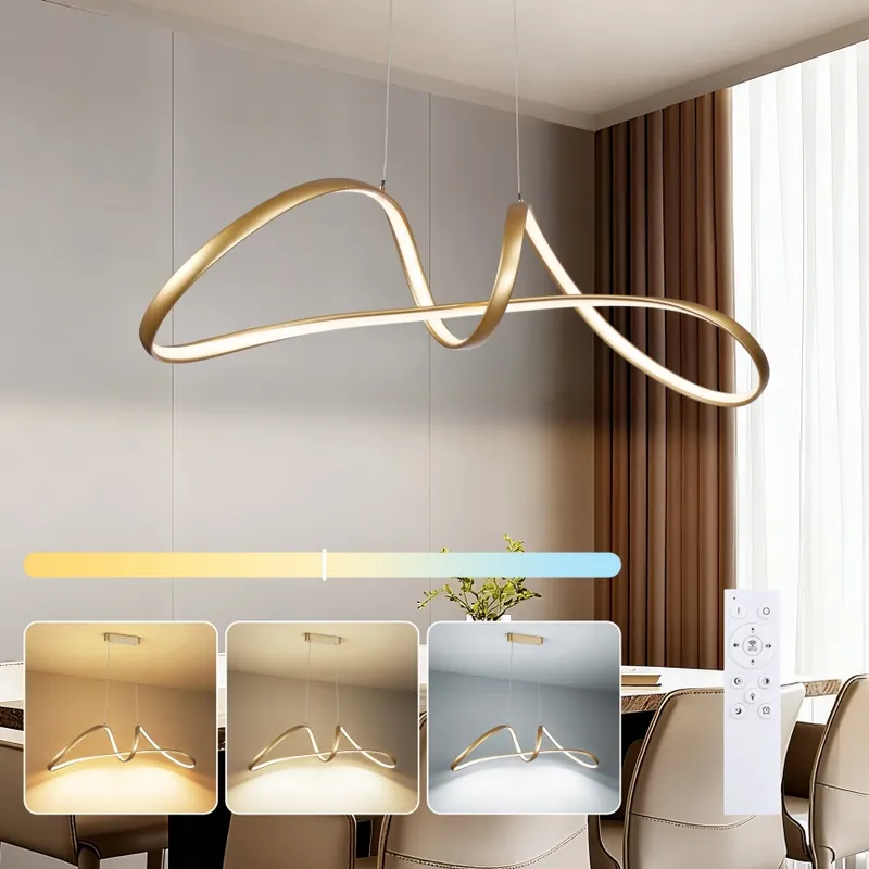 Brilagi - LED Stmívatelný lustr na lanku TWISTER LED/60W/230V 3000-6000K zlatá + dálkové ovládání Sleva