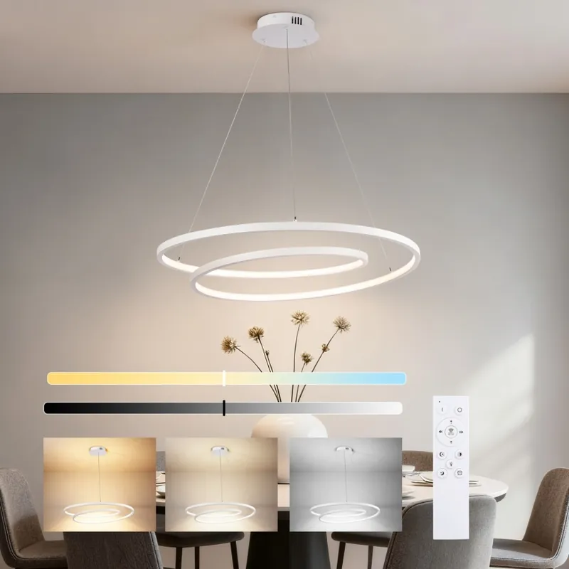 Brilagi - LED Stmívatelný lustr na lanku TWISTER LED/75W/230V 3000-6000K pr. 70 cm bílá + dálkové ovládání Sleva