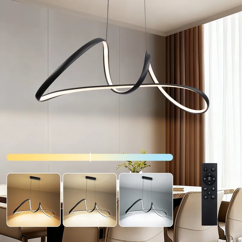 Brilagi - LED Stmívatelný lustr na lanku TWISTER LED/60W/230V 3000-6000K černá + dálkové ovládání Značkový