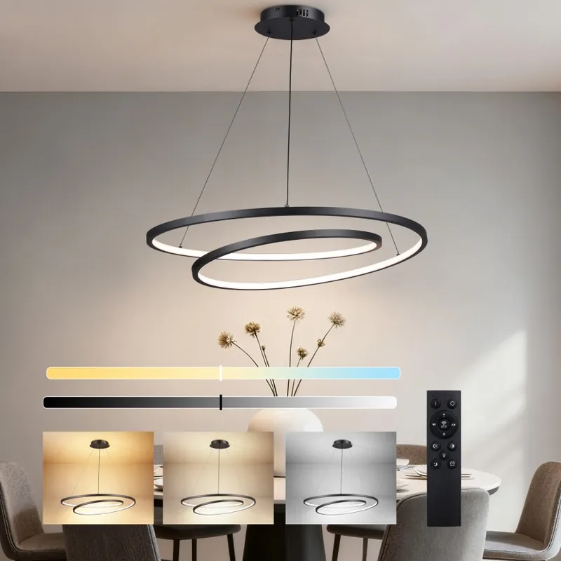 Horká Nabídka Brilagi - LED Stmívatelný lustr na lanku TWISTER LED/105W/230V 3000-6000K pr. 100 cm černá + dálkové ovládání