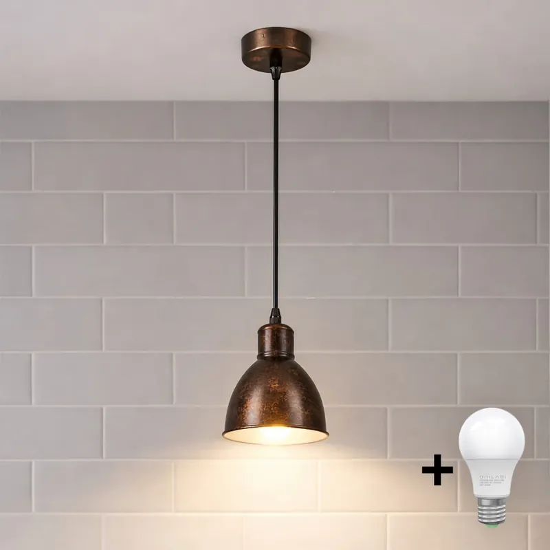 Finální Výprodej Brilagi - LED Lustr na lanku RIDDY 1xE27/60W/230V měděná/patina