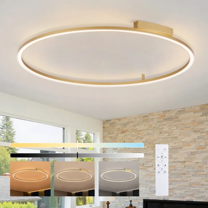 Značkový Brilagi - LED Stmívatelné stropní svítidlo PORTOFINO LED/85W/230V 3000-6000K pr. 120 cm zlatá + dálkové ovládání