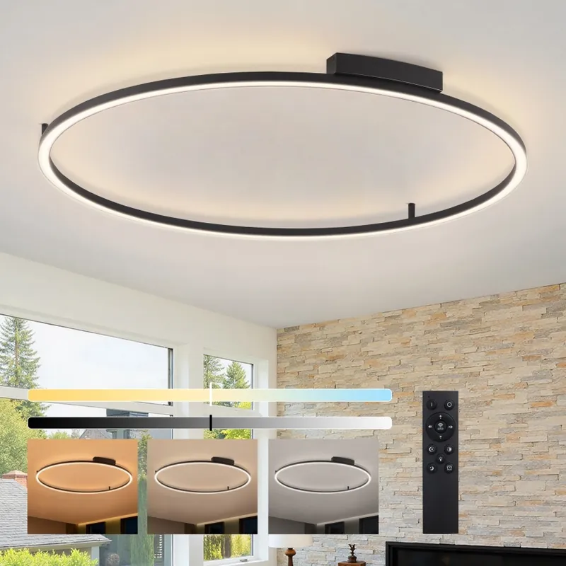 Brilagi - LED Stmívatelné stropní svítidlo PORTOFINO LED/85W/230V 3000-6000K pr. 120 cm černá + dálkové ovládání Kup Teď