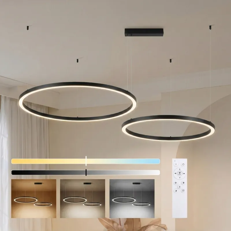 Brilagi - LED Stmívatelný lustr na lanku PORTOFINO LED/98W/230V 3000-6000K černá + dálkové ovládání Značkový