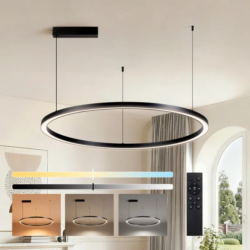 Hit Sezóny Brilagi - LED Stmívatelný lustr na lanku PORTOFINO LED/60W/230V 3000-6000K pr. 80 cm černá + dálkové ovládání