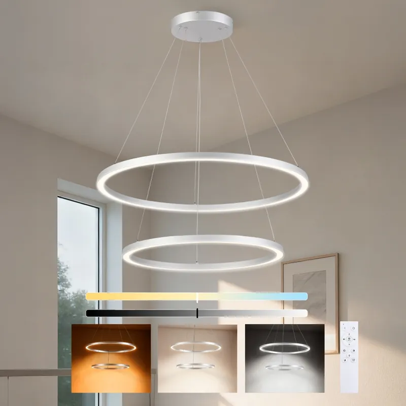 Brilagi - LED Stmívatelný lustr na lanku PORTOFINO LED/98W/230V 3000-6000K pr. 80 cm stříbrná + dálkové ovládání Rychlé Dodání