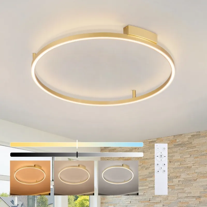 Brilagi - LED Stmívatelné stropní svítidlo PORTOFINO LED/60W/230V 3000-6000K pr. 80 cm zlatá + dálkové ovládání Oblíbený