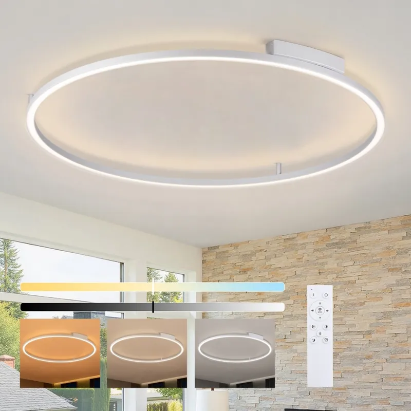Brilagi - LED Stmívatelné stropní svítidlo PORTOFINO LED/85W/230V 3000-6000K pr. 120 cm stříbrná + dálkové ovládání Akční Cena