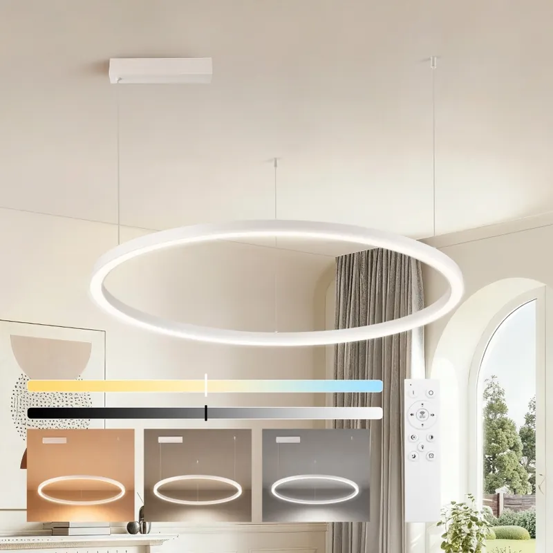 Brilagi - LED Stmívatelný lustr na lanku PORTOFINO LED/60W/230V 3000-6000K pr. 80 cm bílá + dálkové ovládání Rychlé Dodání