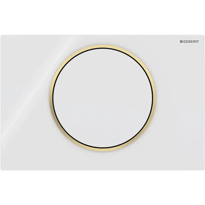 Finální Výprodej Geberit 115.758.KK.5 - Splachovací tlačítko Sigma10 24,6x16,4 cm bílá/zlatá