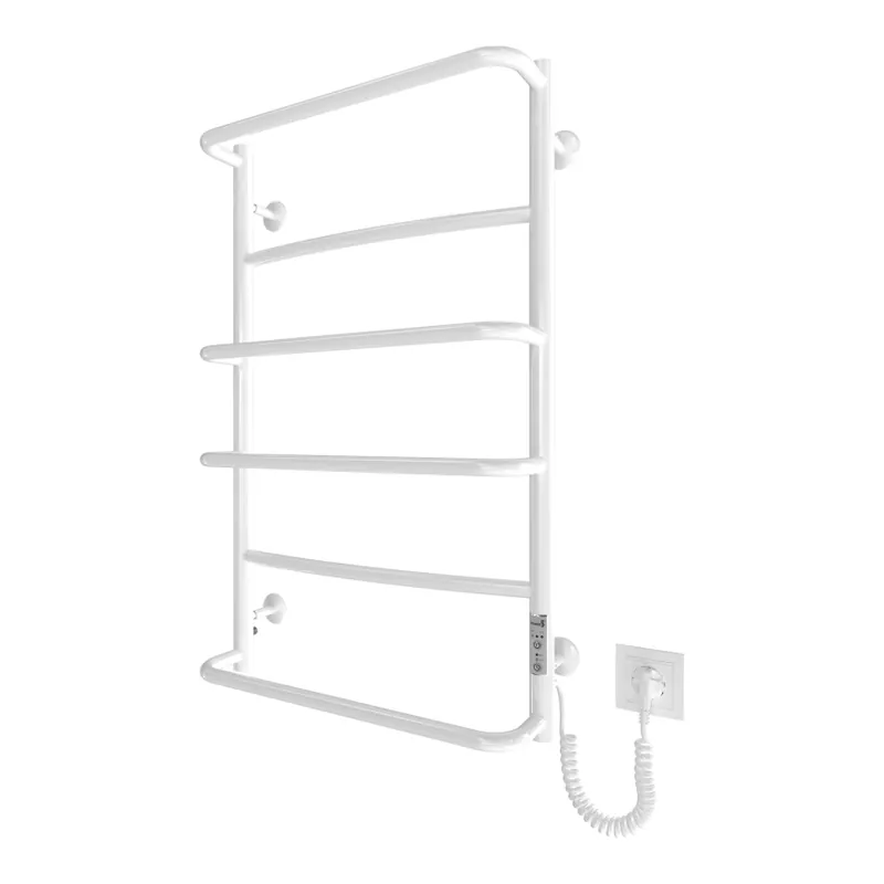 Sleva Koupelnový žebříkový radiátor LUX 105W/230V 81x52 cm nerez/bílá pravá