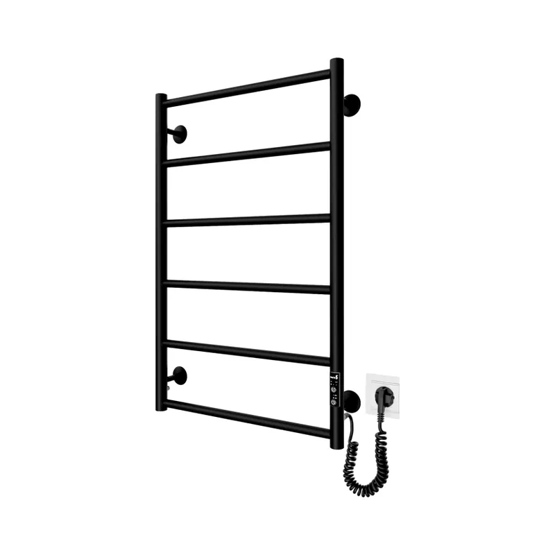 Koupelnový žebříkový radiátor CLASSIC 110W/230V 81x52 cm nerez/černá pravá Expresní Doručení