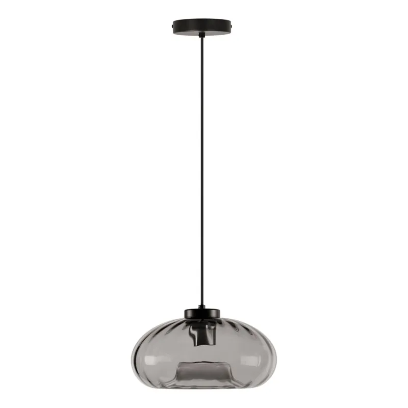 Originální Osram - Lustr na lanku DECOR SMOKE 1xE27/12W/230V pr. 28 cm černá/kouřová šedá