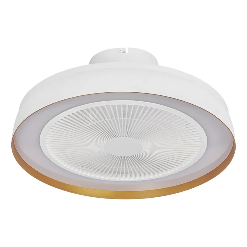 Finální Výprodej Osram - LED Stmívatelné stropní svítidlo s ventilátorem CEILING FAN LED/49W/230V 2700-6500K bílá/zlatá + dálkové ovládání