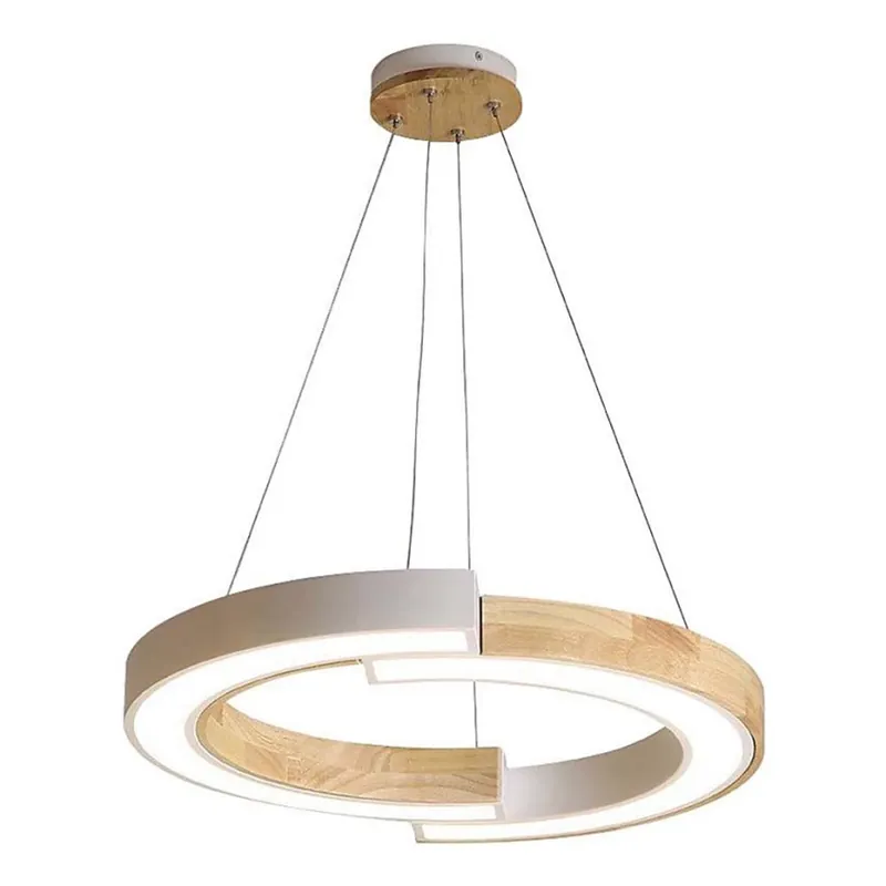LED Lustr na lanku LED/32W/230V 3000K bílá/dřevo Sleva