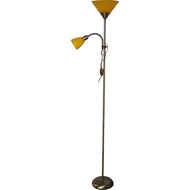 Nejlepší Volba Stojací lampa WENDY 1xE27/100W/230V + 1xE14/40W mosaz/oranžová