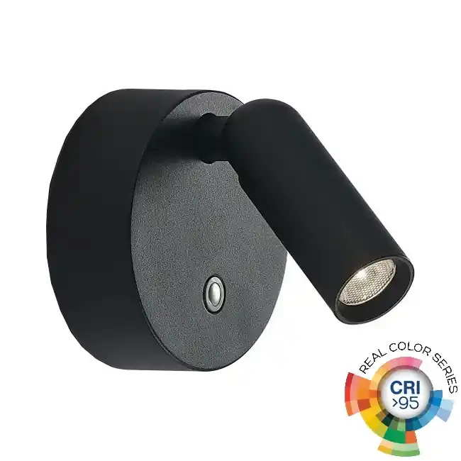 Ideal Lux - LED Stmívatelné nabíjecí dotykové nástěnné bodové svítidlo BEAN LED/3W/5V 2200 mAh CRI 95 černá Must-Have