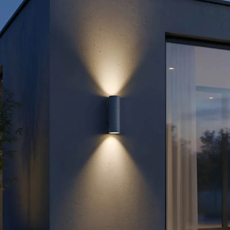 Akční Nabídka Ideal Lux - Venkovní nástěnné svítidlo GUN 1xGU10/35W/230V 21 cm IP44 šedá