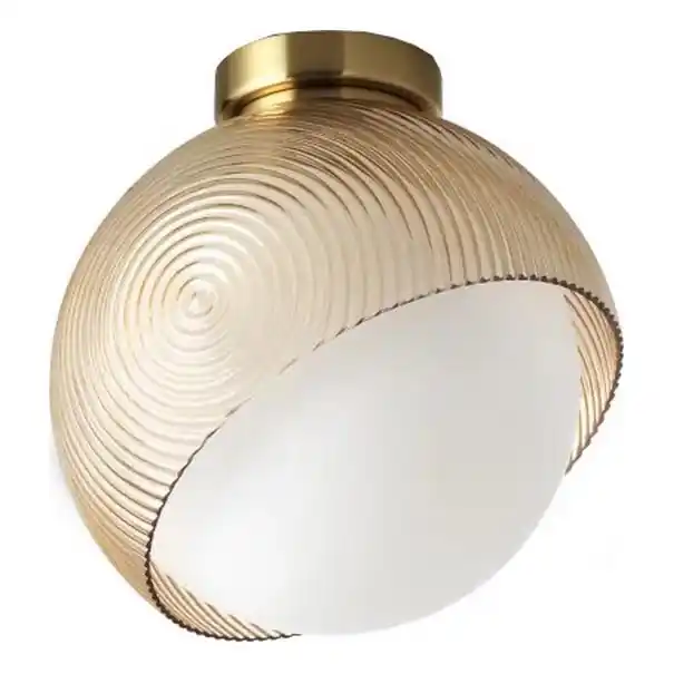 Autentický Ideal Lux - Stropní svítidlo BLOOM 1xE27/42W/230V pr. 22 cm zlatá/kouřová béžová