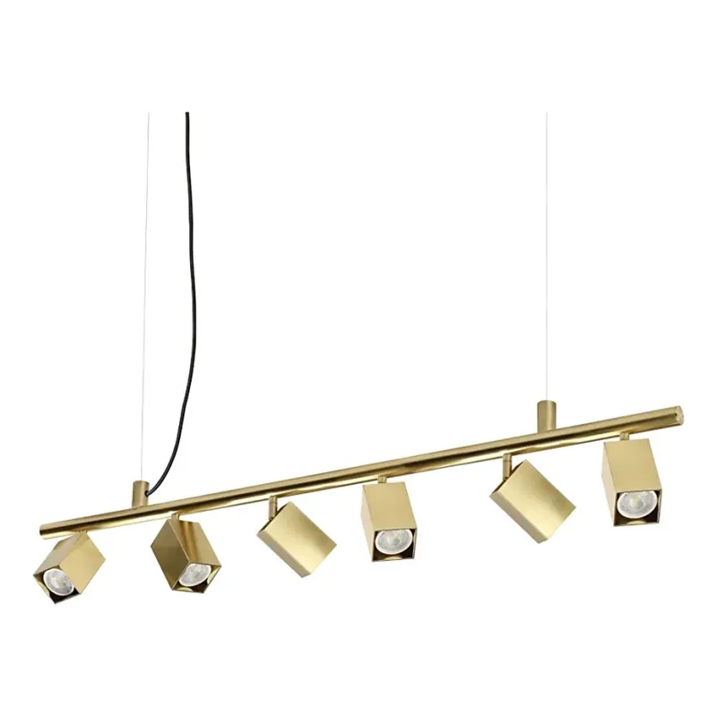 Ideal Lux - LED Lustr na lanku DYNAMITE 6xGU10/7W/230V CRI 90 mosaz Autentický