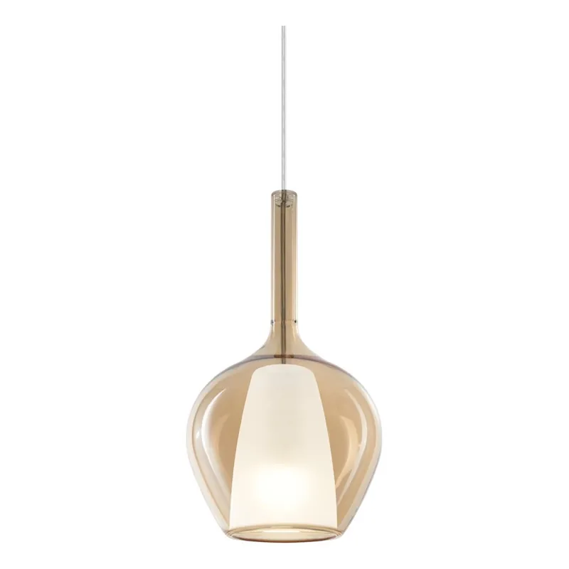 Ideal Lux - Lustr na lanku KALIQUE 1xE27/42W/230V pr. 18 cm kouřová béžová Tovární Cena