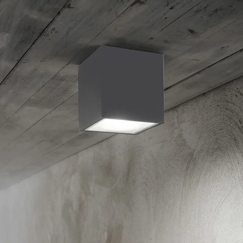 Ideal Lux - Venkovní bodové svítidlo TECHO 1xGU10/20W/230V 15x15 cm IP54 antracit Poslední Šance