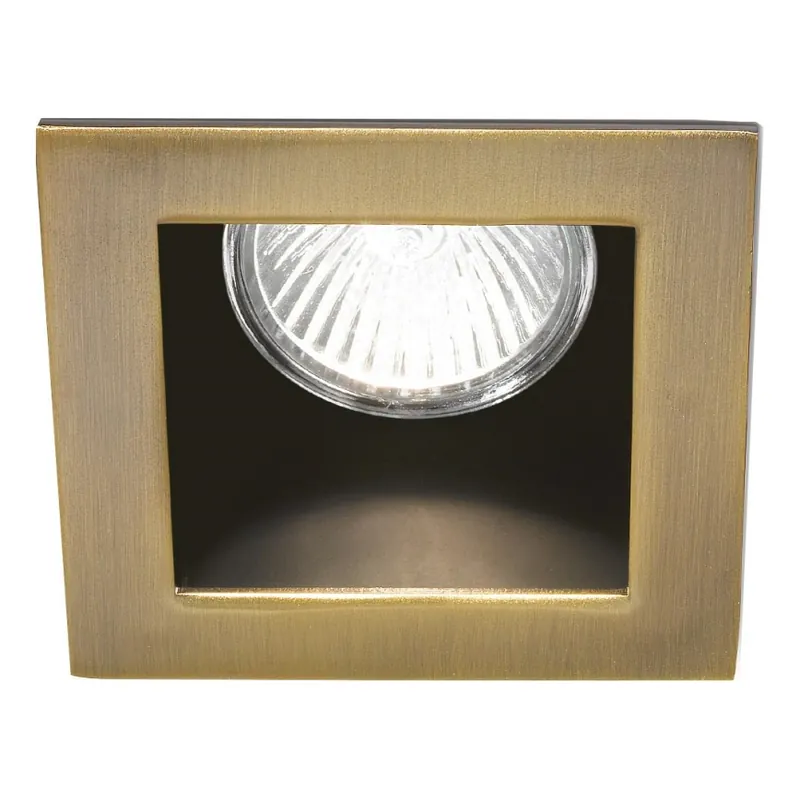 Cenově Výhodný Ideal Lux - Podhledové svítidlo FUNKY 1xGU10/50W/230V 9x9 cm mosaz