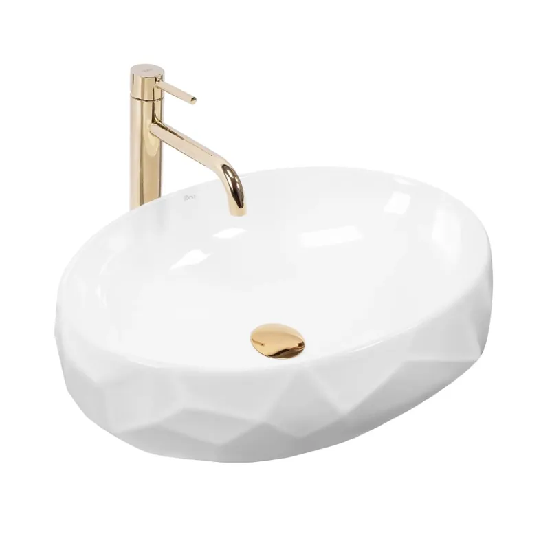 REA-U5660 - Umyvadlo na desku MAYA 39x60 cm keramika/lesklá bílá Sleva