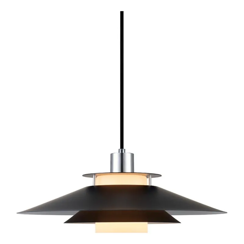 Halo Design 990808 - Lustr na lanku RIVOLI 1xE27/40W/230V pr. 40 cm černá/lesklý chrom Novinka