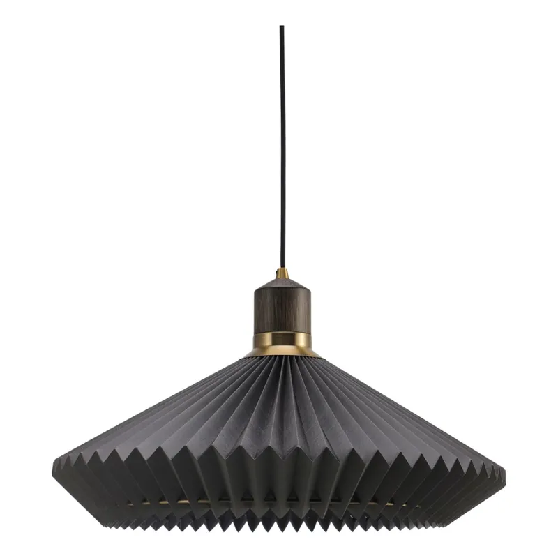Halo Design 744299 - Lustr na lanku PARIS 1xE27/60W/230V pr. 56 cm černá/mosaz/dub Pouze Dnes