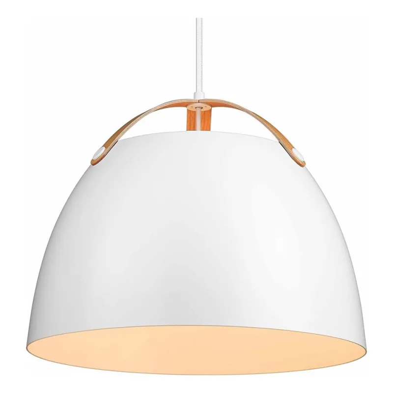 Halo Design 734870 - Lustr na lanku OSLO 1xE27/40W/230V pr. 40 cm bílá/dub Odeslání Ihned
