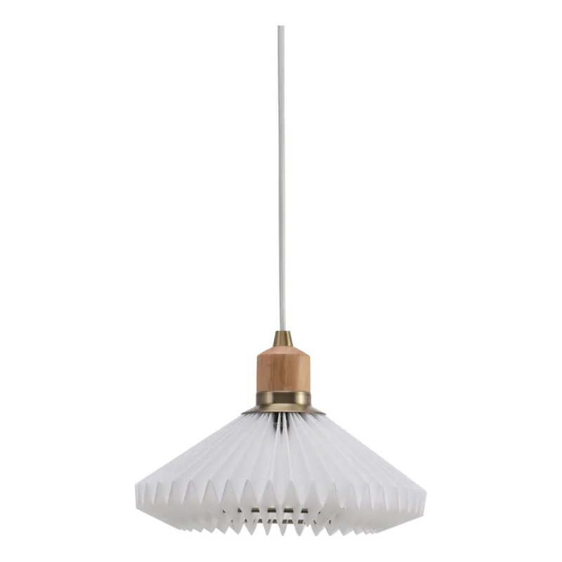 Halo Design 744053 - Lustr na lanku PARIS 1xG9/28W/230V pr. 24 cm bílá/mosaz/dub Vysoce Kvalitní