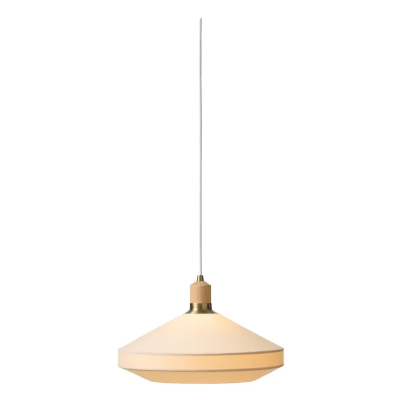 Halo Design 744206 - Lustr na lanku PARIS 1xE27/60W/230V pr. 40 cm krémová/mosaz/dub Nejprodávanější
