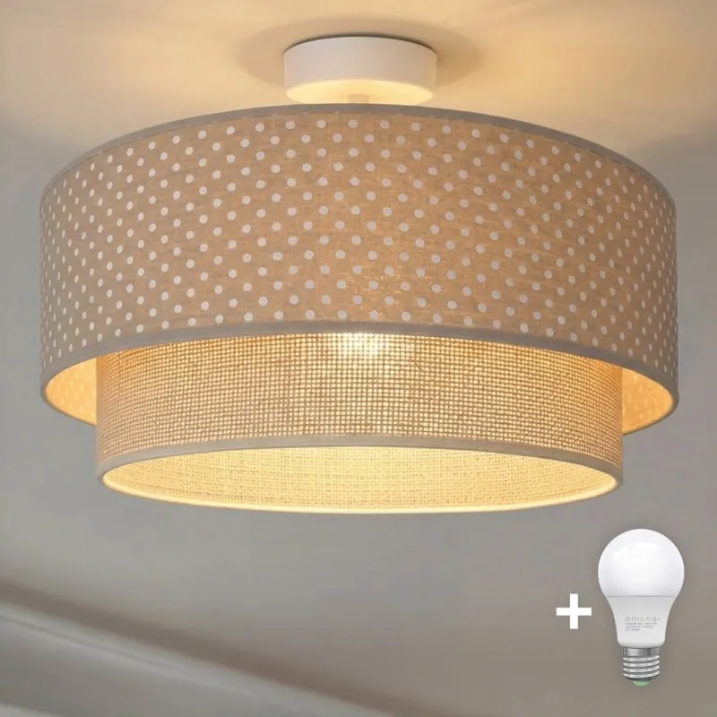 Super Cena Brilagi - LED Přisazený lustr BOHO BOBO 1xE27/60W/230V pr. 40 cm puntíky béžová/krémová