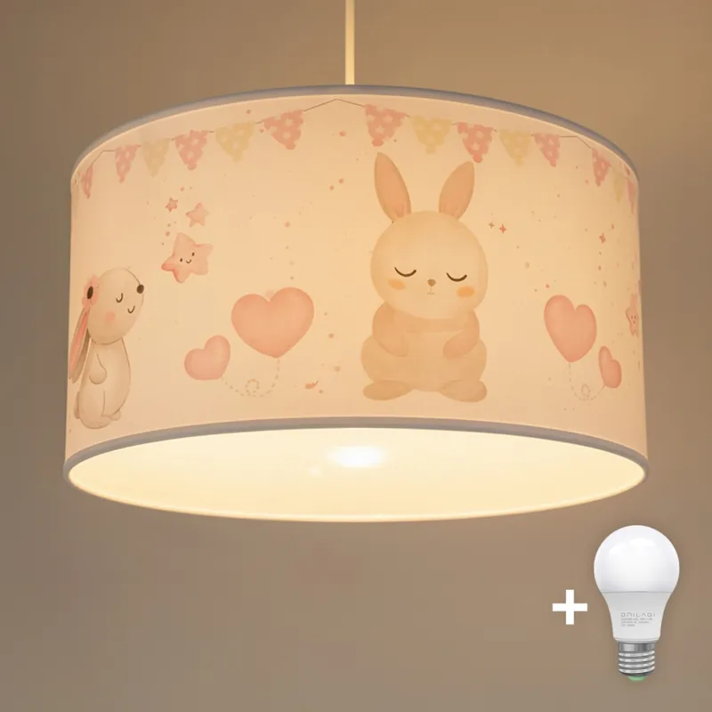 Časově Omezené Brilagi - LED Dětský lustr na lanku BOBO 1xE27/60W/230V pr. 35 cm bílá/králíčci