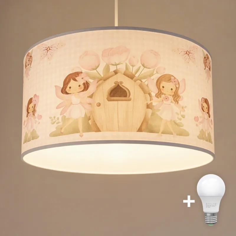 Sleva Brilagi - LED Dětský lustr na lanku BOBO 1xE27/60W/230V pr. 35 cm růžová/víly