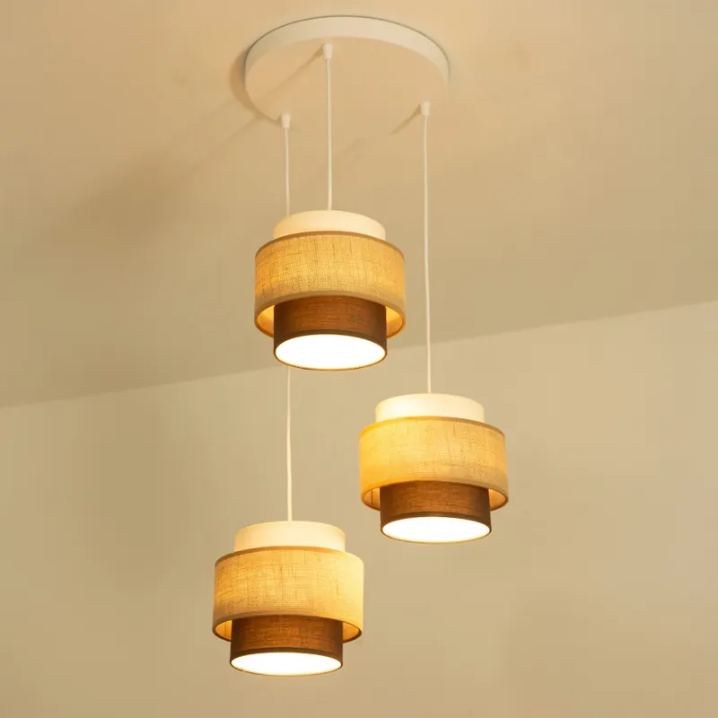 Nová Kolekce Brilagi - Lustr na lanku RESNA 3xE27/60W/230V pr. 45 cm béžová/černá