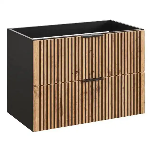 COMAD XILO BLACK WOTAN 82-80-D-2S - Koupelnová skříňka pod umyvadlo XILO 57x80,2 cm černá/dub wotan Expresní Doručení