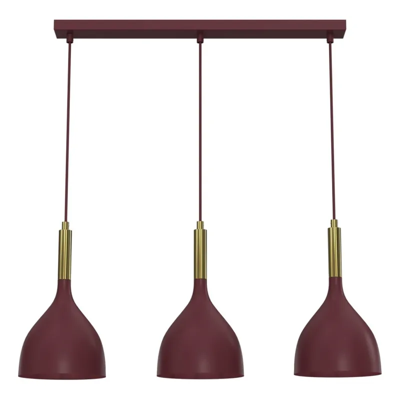 Lustr na lanku NOAK 3xE27/15W/230V burgundy Nízká Cena