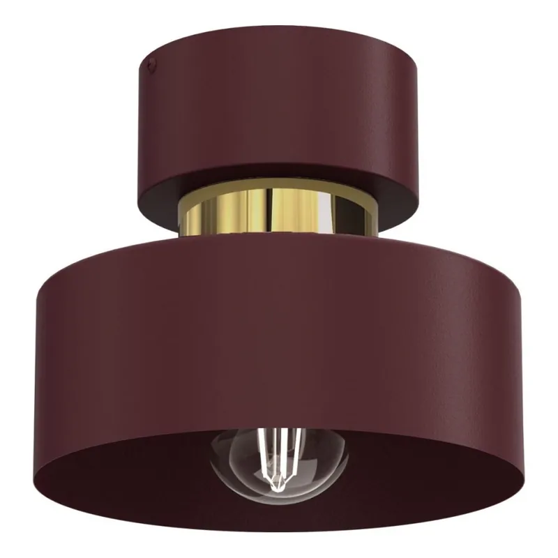 Stropní svítidlo MARTI 1xE27/15W/230V pr. 20,5 cm burgundy/zlatá Autentický