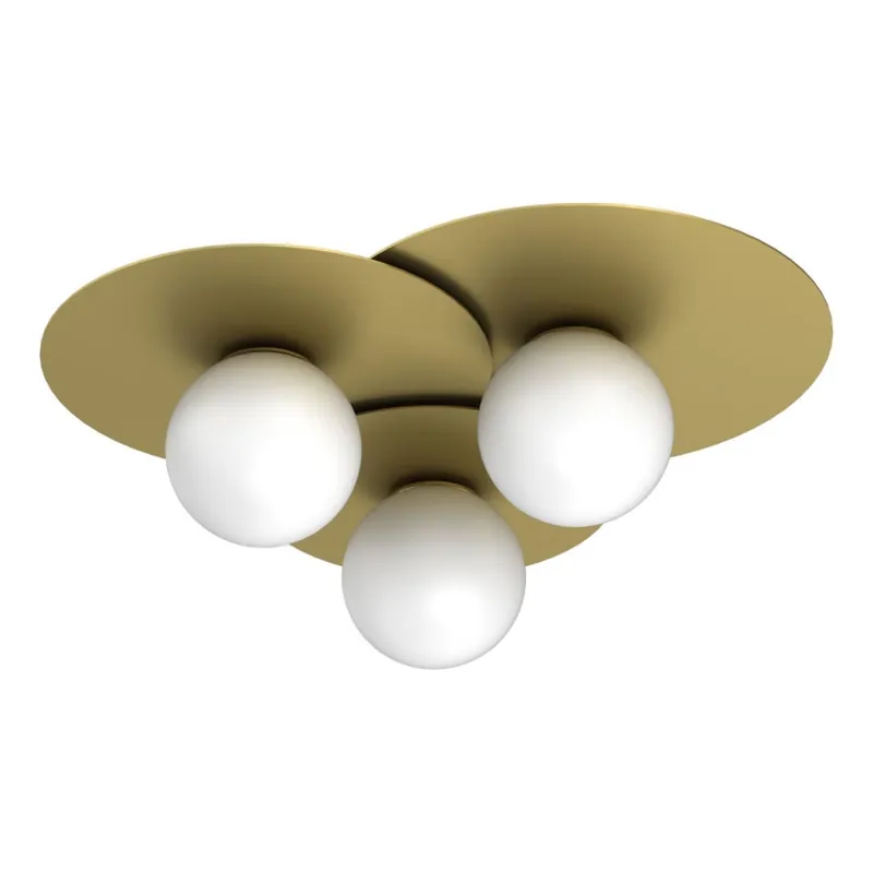 Rychlé Dodání Stropní svítidlo FLAT 3xE27/15W/230V 55x60 cm zlatá