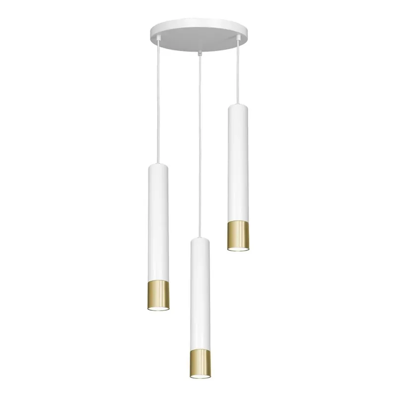 Lustr na lanku NEST 3xGU10/8W/230V bílá/zlatá kulatý Akce