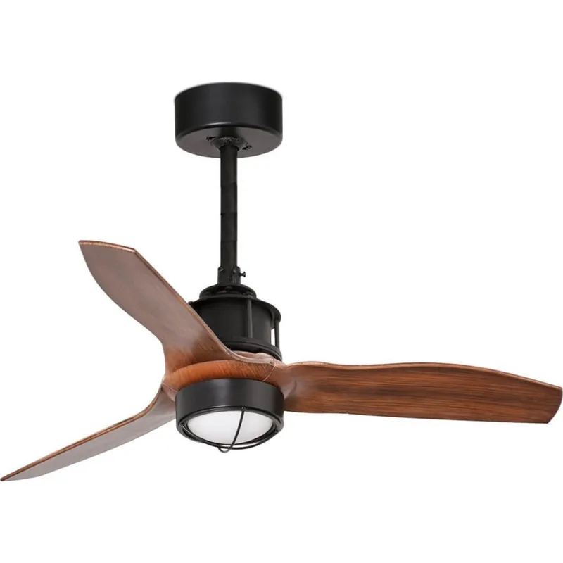 Cenový Hit FARO 33425WT1N - LED Stmívatelný stropní ventilátor JUST FAN S LED/16W/230V pr. 81 cm hnědá/černá Wi-Fi Tuya + dálkové ovládání